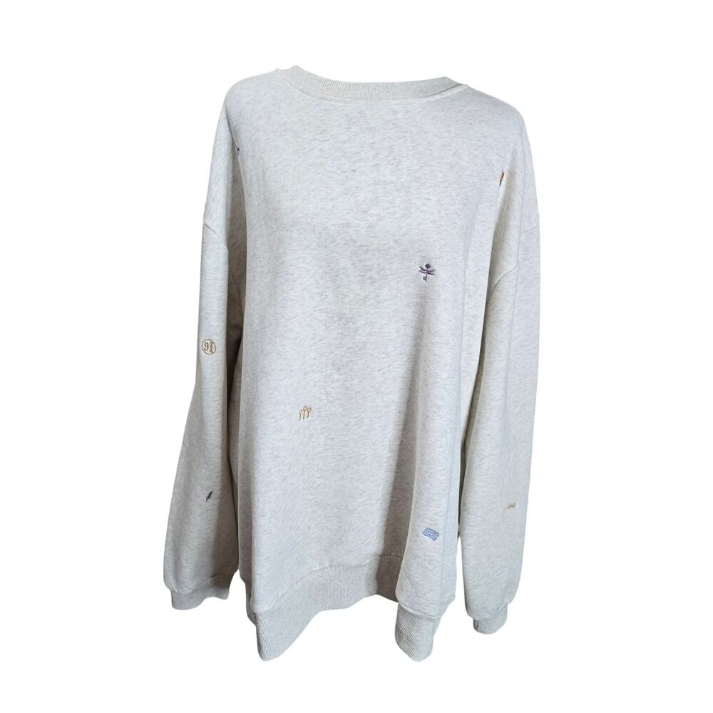 Mojo Provo" Magic Charms Crew" Cream Embroidered Sweatshirt Sz 2X